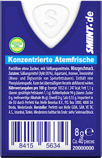 Pastilles, munt, munt met xylitol, suikervrij, 8 g